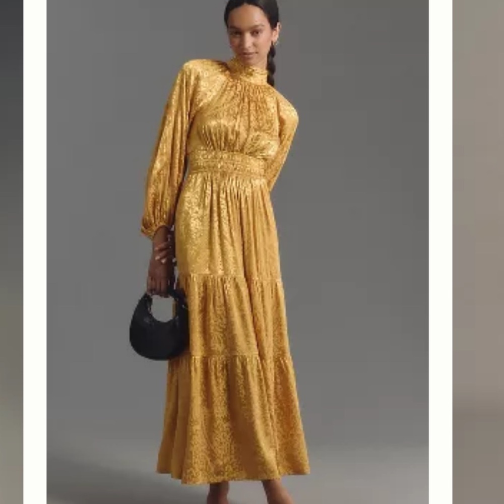 Elegant Gold Maxi Dress